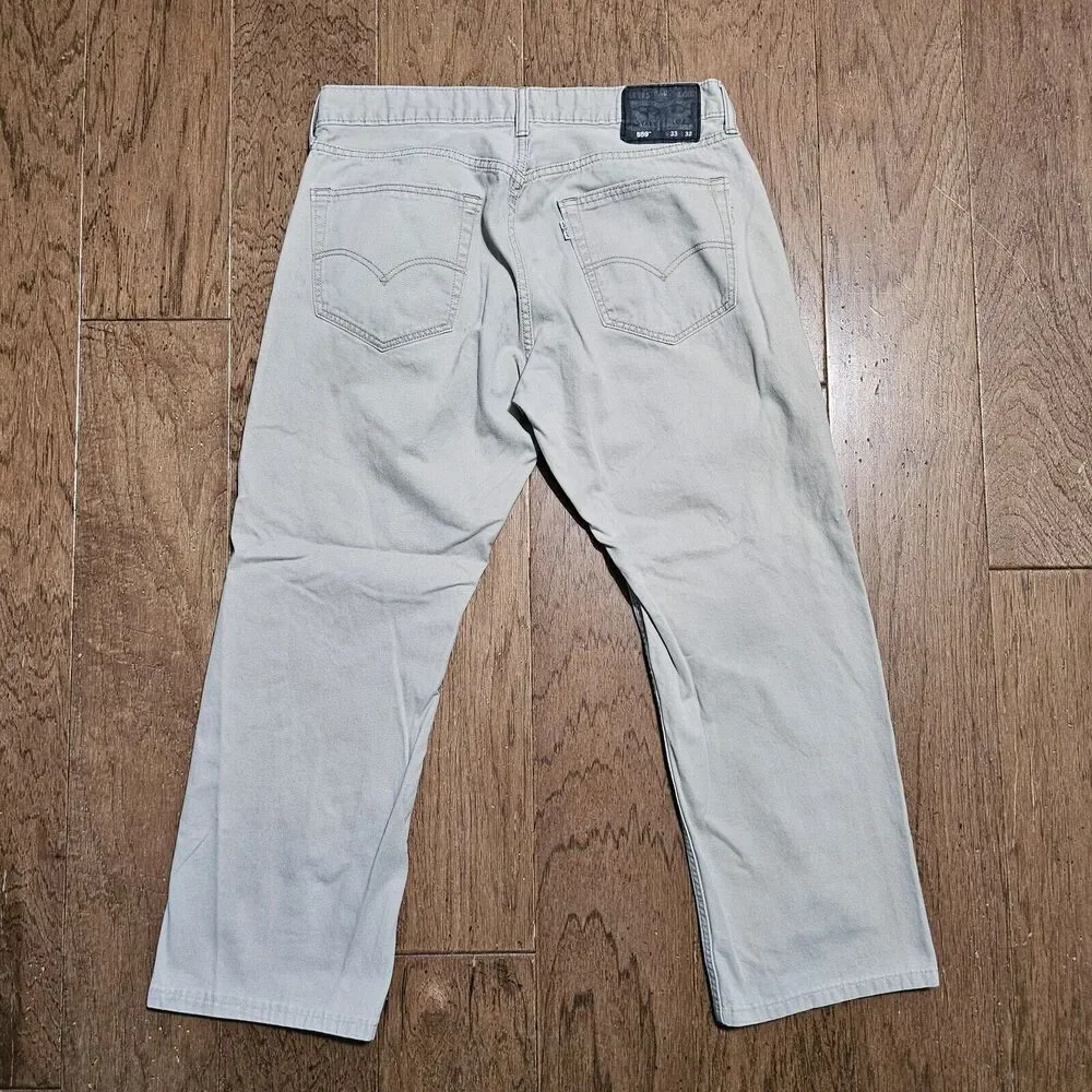 Levi's Men's 559 Relaxed Straight Size 33x32 (33x27) Beige Pants 100% Cotton - Picture 6 of 11